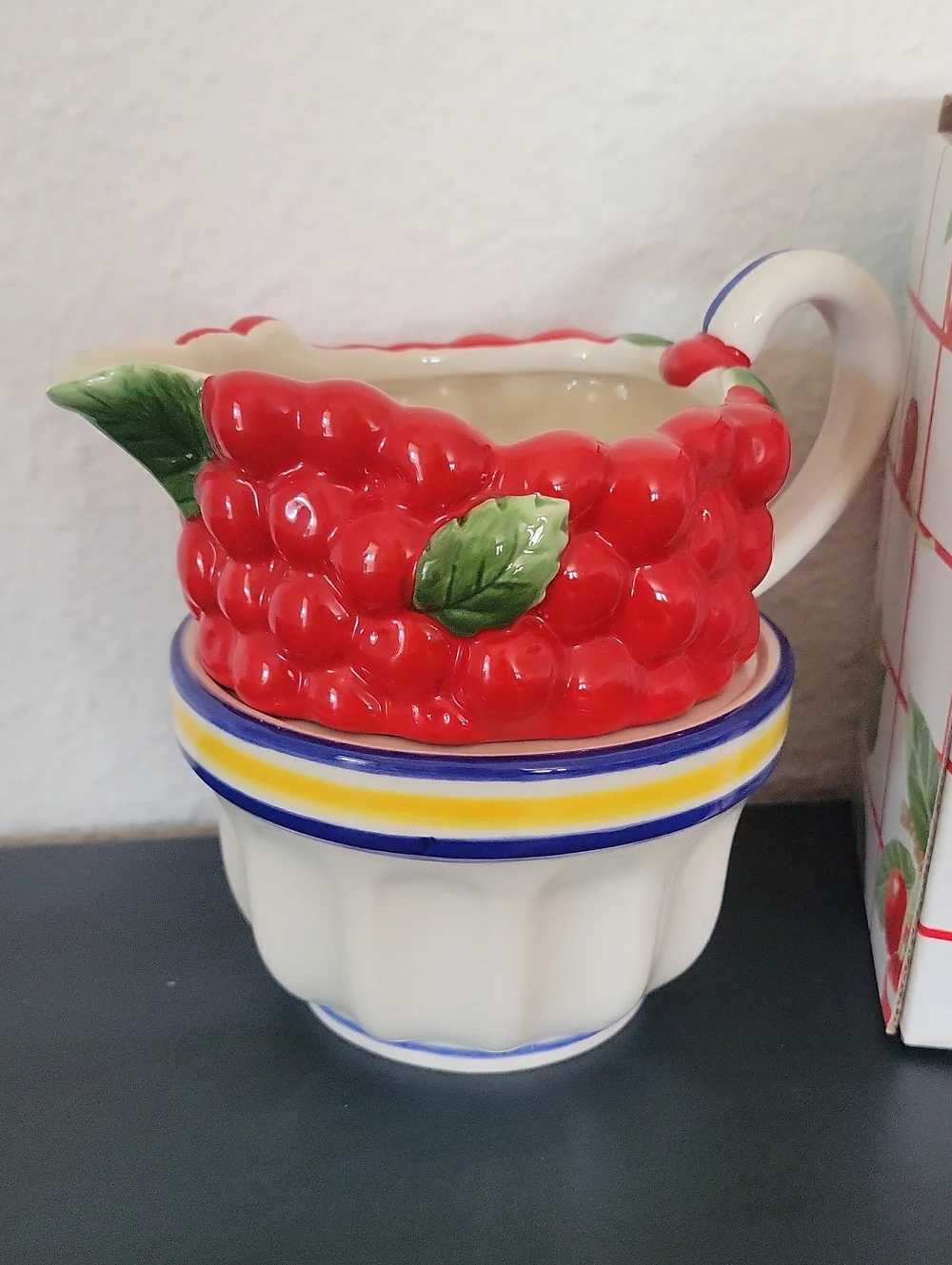 Vintage Department 56 Cherries Sugar & Creamer Set Life Is a Bowl Of Cherries